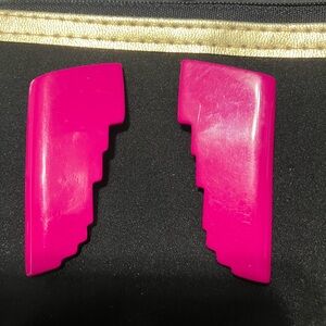 Vintage earrings clip on guilemette L’hoir Paris designer Galalith